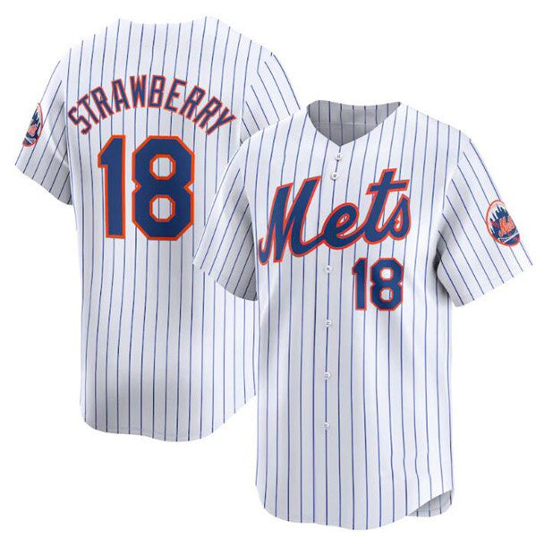 Boles  New York Mets #18 Darryl Strawberry White  2024 Home Limited Stitched Jersey