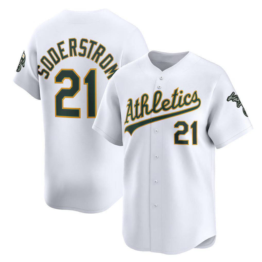 Boles  Oakland Athletics  #21 Tyler Soderstrom White  Home Limited Player Jersey