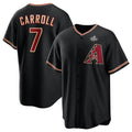 Boles  Arizona Diamondbacks #7 Corbin Carroll Black  2023 World Series Cool Base Stitched Jersey