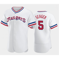 Boles Texas Rangers #5 Corey Seager White  Throwback Stitched Flex Base Jersey