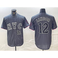 Boles  New York Mets #12 Francisco Lindor Number Grey  2024 City Connect Cool Base Stitched Jersey 2