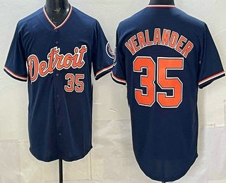 Boles Detroit Tigers #35 Justin Verlander Navy  Limited Jersey