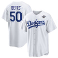 Boles Los Angeles Dodgers #50 Mookie Betts White  2025 World Series Home Cool Base Stitched Jersey