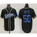 Boles Los Angeles Dodgers #50 Mookie Betts Black  Cool Base With Patch Stitched Jersey
