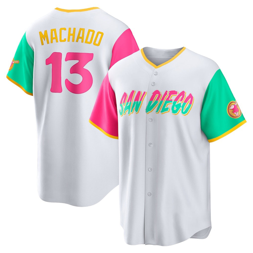 Boles  San Diego Padres #13 Manny Machado White  City Connect Replica Player Jersey