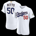 Boles Los Angeles Dodgers #50 Mookie Betts White  2026 Gold Collection Authentic Jersey