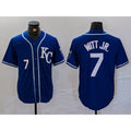 Boles  Kansas City Royals #7 Bobby Witt Jr Number Royal  Cool Base Stitched Jersey