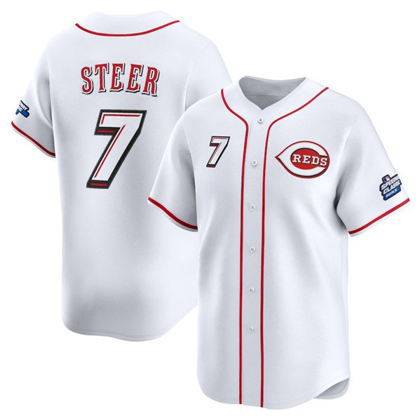 Boles Cincinnati Reds #7 Spencer Steer White  2025 Speedway Classic Home Limited Stitched Jersey