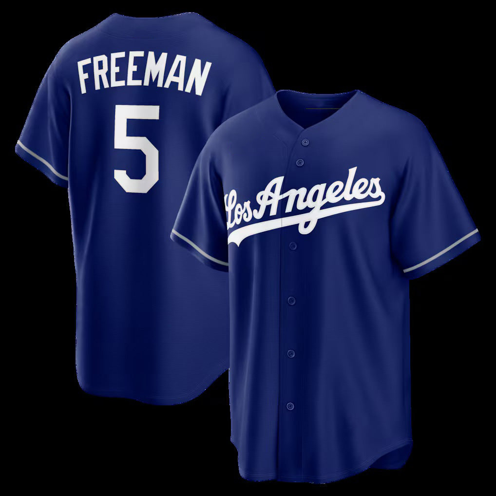 Boles Los Angeles Dodgers #5 Freddie Freeman Royal  Alternate Replica Jersey