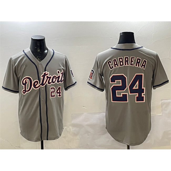 Boles Detroit Tigers #24 Miguel Cabrera Gray  Cool Base Stitched Jersey