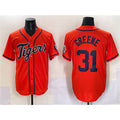 Boles Detroit Tigers #31 Riley Greene Orange  With Patch Cool Base Stitched Jersey