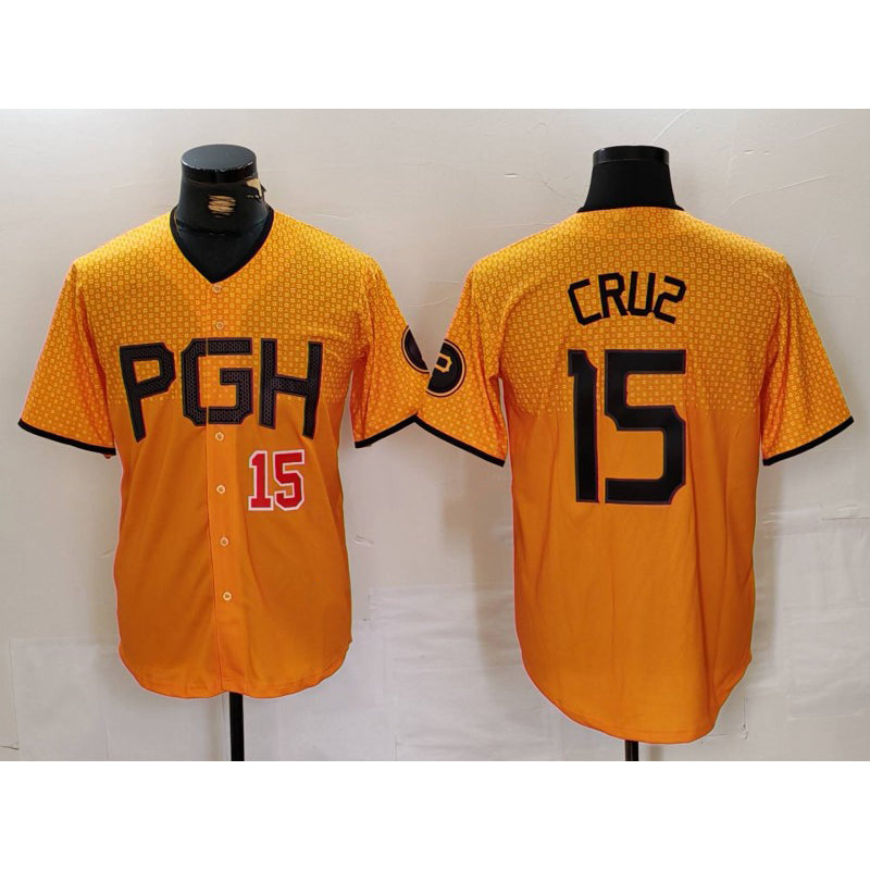 Boles  Pittsburgh Pirates #15 Oneil Cruz Yellow  2023 City Connect Stitched Jerseys