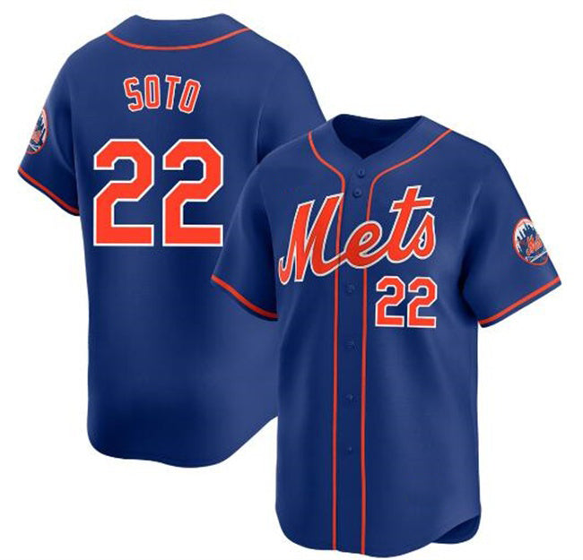 Boles  New York Mets #22 Juan Soto Royal  2024 Alternate Limited Stitched Jersey