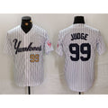 Boles  New York Yankees #99 Aaron Judge White  Pinstripe Fashion Cool Base Jerseys 2