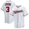 Boles  Washington Nationals #3 Dylan Crews White  Home Replica Jersey