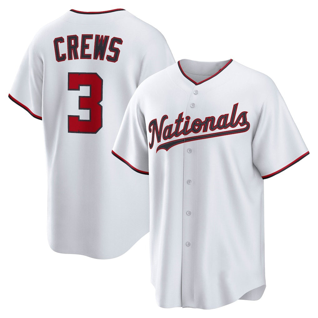 Boles  Washington Nationals #3 Dylan Crews White  Home Replica Jersey
