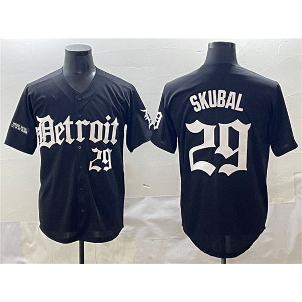 Boles Detroit Tigers #29 Tarik Skubal Black  'Motor Gothic Edition' Vapor Premier Limited Stitched Jersey