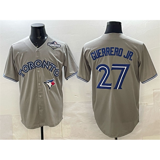 Boles  Toronto Blue Jays #27 Vladimir Guerrero Jr. Gray  2025 World Series Cool Base Stitched Jersey