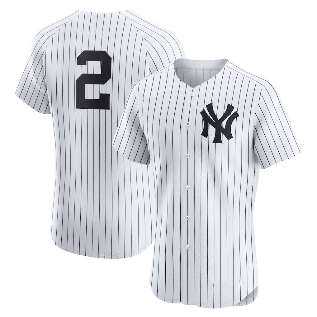Boles  New York Yankees #2 Derek Jeter White  Home Elite Player Jersey