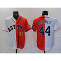 Boles Houston Astros #44 Yordan Alvarez Number White Orange  Split Stitched Jersey