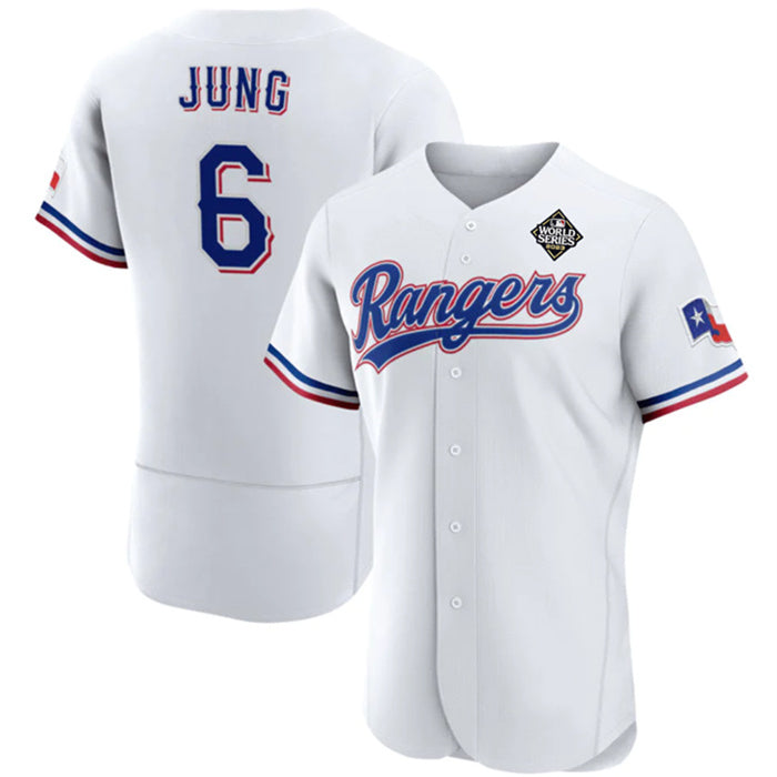 Boles Texas Rangers #6 Josh Jung White  2023 World Series Flex Base Stitched Jersey