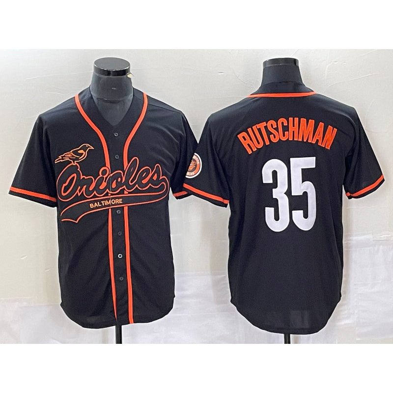 Boles Baltimore Orioles #35 Adley Rutschman Black  Cool Base Stitched Jersey
