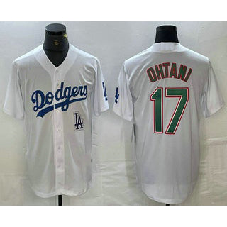 Boles Los Angeles Dodgers #17 Shohei Ohtani White Green  Stitched Cool Base Jersey 2