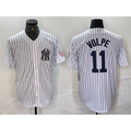 Boles  New York Yankees #11 Anthony Volpe Name White  With Patch 2024 Cool Base Stitched Jersey