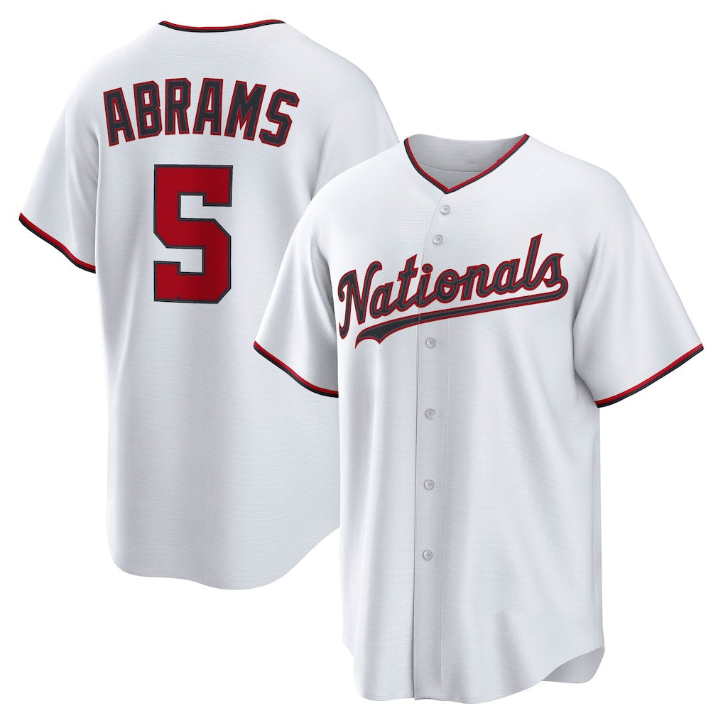 Boles  Washington Nationals #5 CJ Abrams White  Home Replica Jersey