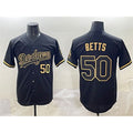 Boles Los Angeles Dodgers #50 Mookie Betts Black Gold  Limited Stitched Jersey