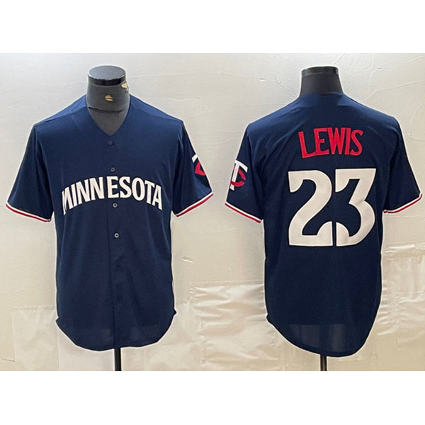 Boles  Minnesota Twins #23 Royce Lewis Navy  Cool Base Stitched Jersey