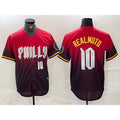 Boles  Philadelphia Phillies #10 JT Realmuto Red  2024 City Player Number Cool Base Jersey 2