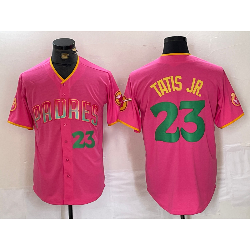 Boles  San Diego Padres #23 Fernando Tatis Jr. Pink  Cool Base Stitched Jerseys