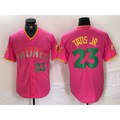 Boles  San Diego Padres #23 Fernando Tatis Jr. Pink  Cool Base Stitched Jerseys