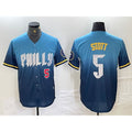 Boles  Philadelphia Phillies #5 Bryson Stott Blue  2024 City Player Number Cool Base Stitched Jerseys