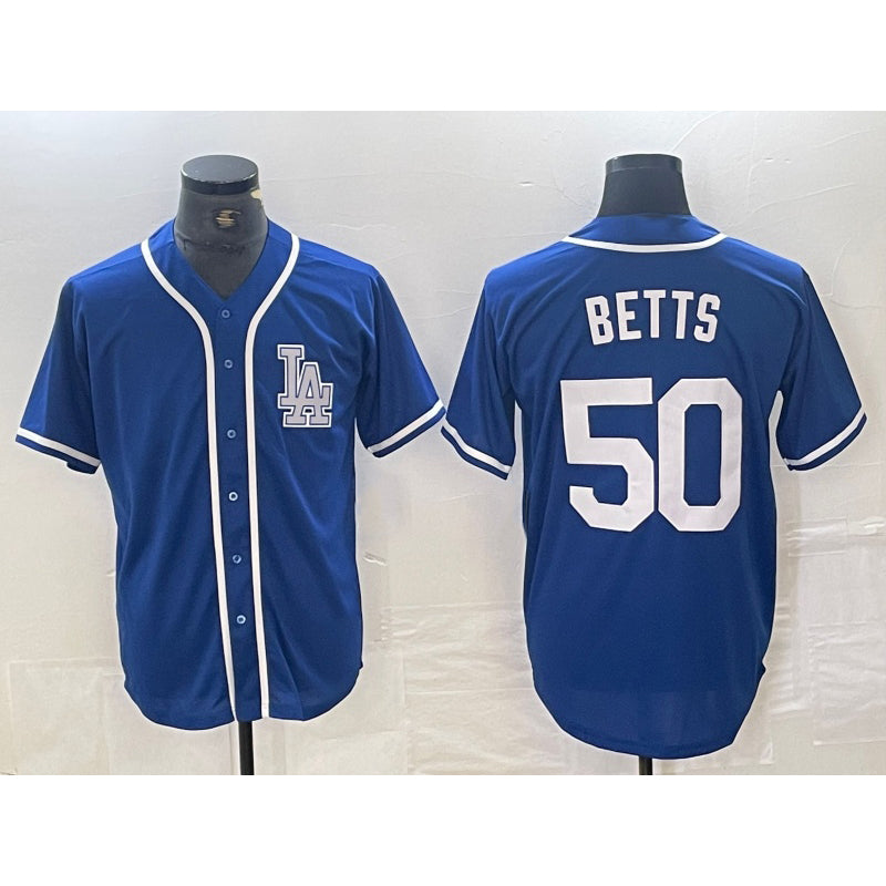 Boles Los Angeles Dodgers #50 Mookie Betts Blue  Cool Base Stitched Jersey