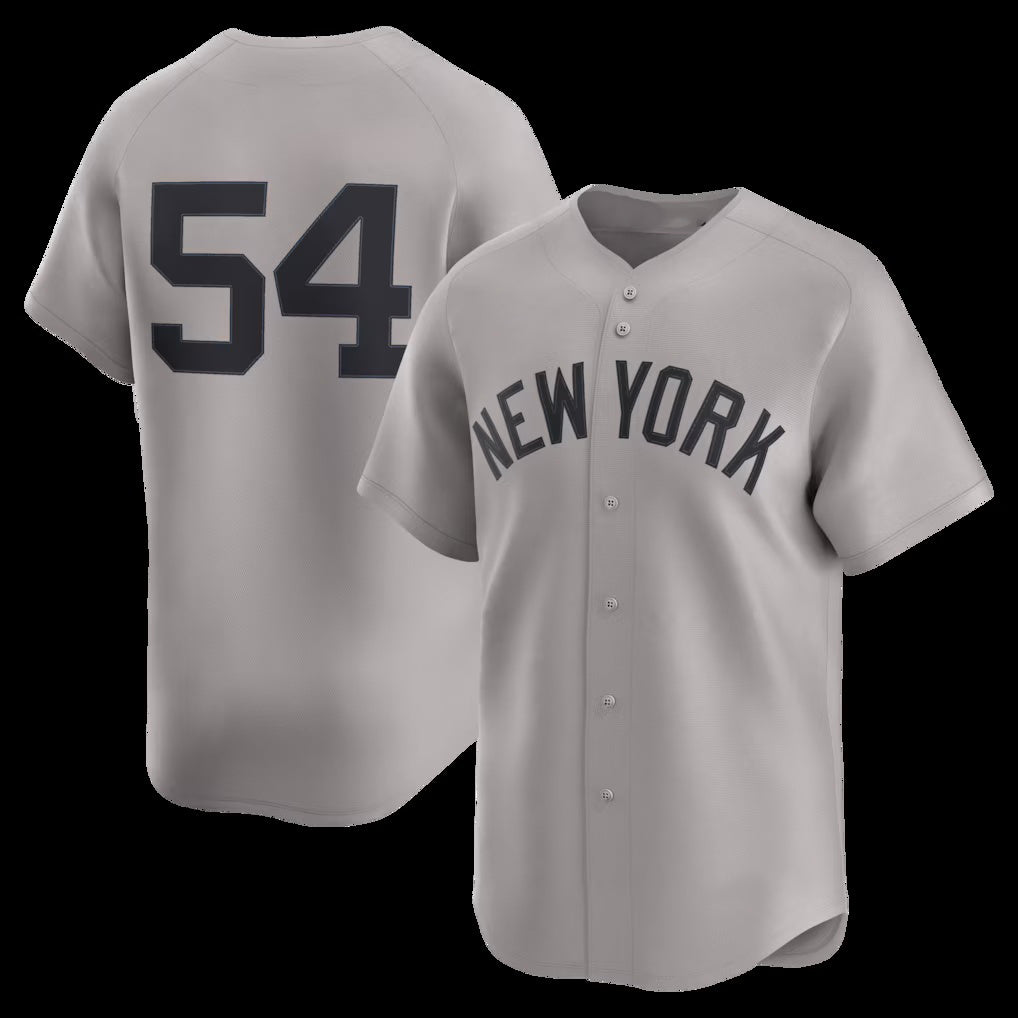 Boles  New York Yankees #54 Max Fried Gray  Road Limited Player Jersey 2
