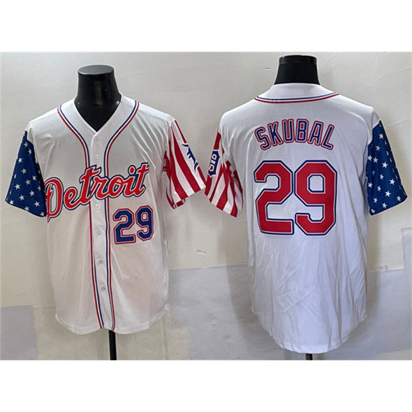 Boles Detroit Tigers #29 Tarik Skubal White  2025 Memorial Day Vapor Premier Limited Stitched Jersey