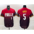 Boles  Philadelphia Phillies #5 Bryson Stott Red  2024 City Player Number Cool Base Jersey