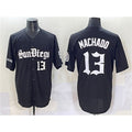Boles  San Diego Padres #13 Manny Machado Black  Gothic Edition Vapor Limited Stitched Jersey