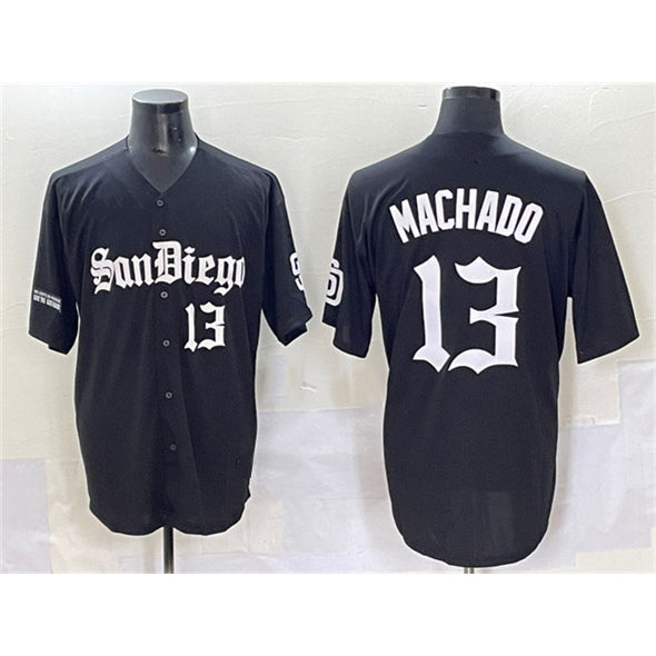 Boles  San Diego Padres #13 Manny Machado Black  Gothic Edition Vapor Limited Stitched Jersey