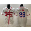 Boles Atlanta Braves #28 Matt Olson White  Cool Base With Patch Stitched Jersey