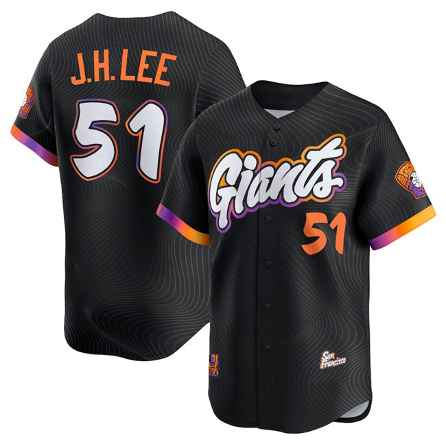 Boles  San Francisco Giants #51 Jung Hoo Lee Black  Anthracite 2025 City Connect Limited Stitched Jersey