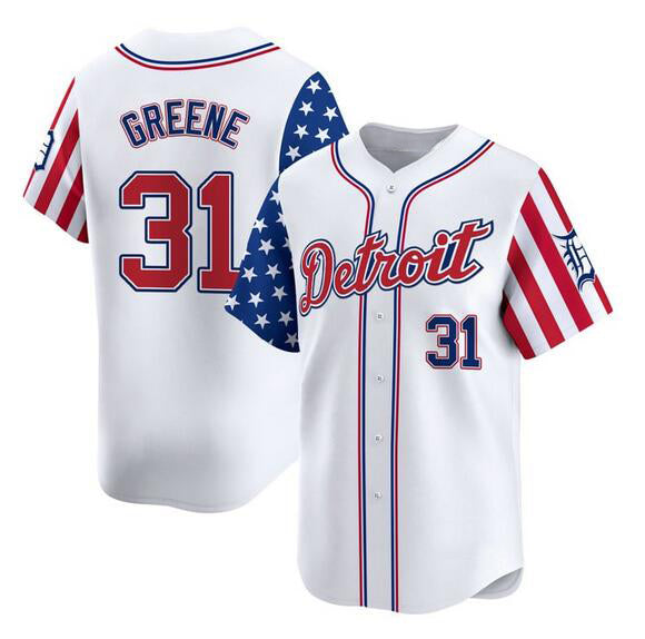 Boles Detroit Tigers #31 Riley Greene White  2025 Independence Day Vapor Premier Limited Stitched Jersey