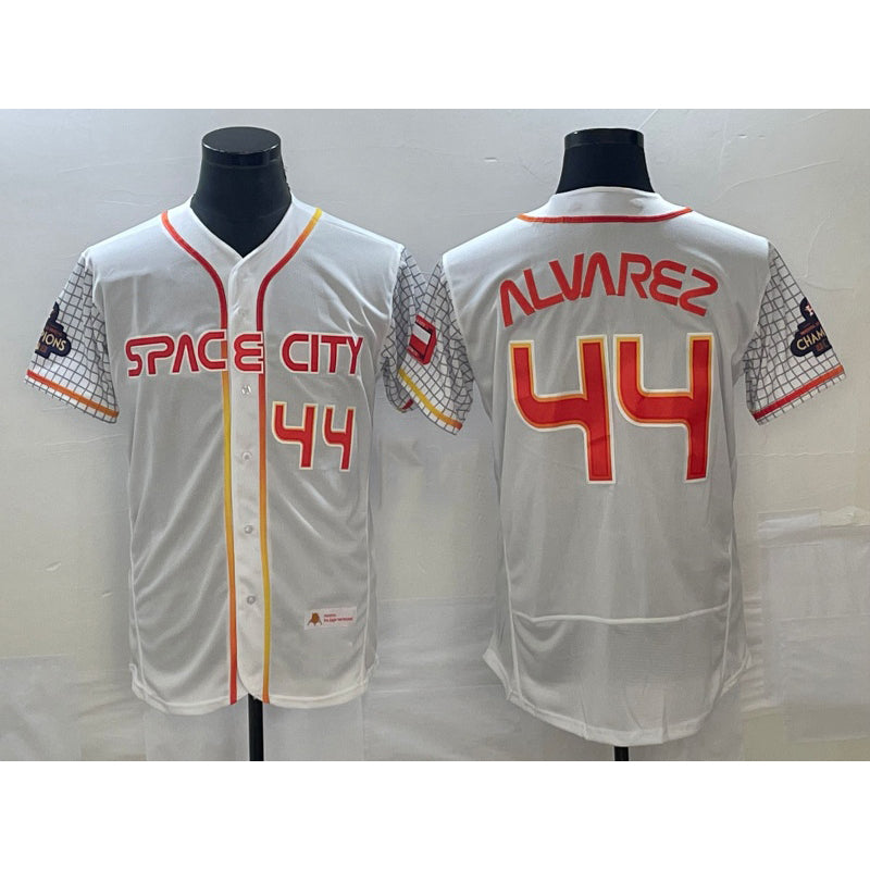 Boles Houston Astros #44 Yordan Alvarez Number White  2023 City Connect Flex Base Stitched Jersey 2