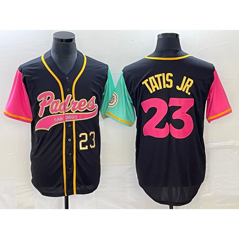 Boles  San Diego Padres #23 Fernando Tatis Jr Number Black  NEW 2023 City Connect Cool Base Stitched Jersey