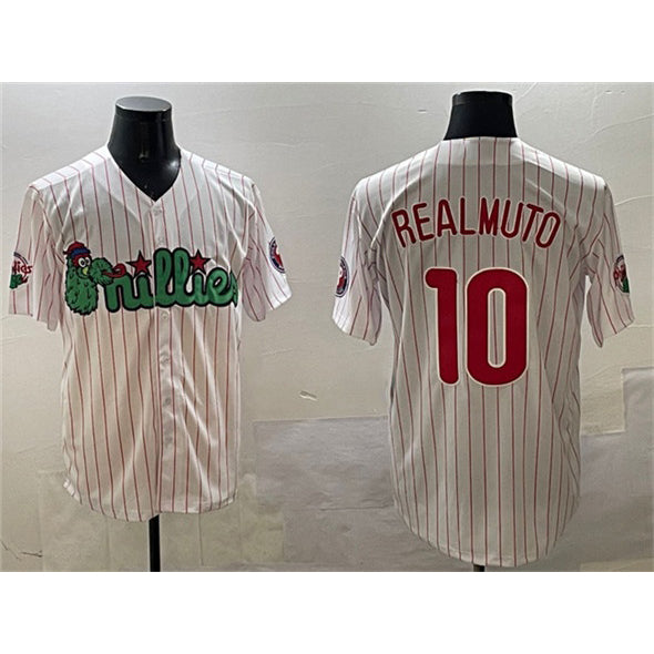 Boles  Philadelphia Phillies #10 J.T. Realmuto White  Phanatic Cool Base Stitched Jersey