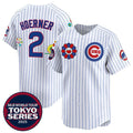 Boles  Chicago Cubs #2 Nico Hoerner White  2025 Tokyo Series Limited Stitched Jersey