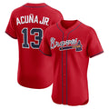 Boles Atlanta Braves #13 Ronald Acu?a Jr. Red  Alternate 2 Elite Jersey
