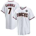 Boles  Arizona Diamondbacks #7 Corbin Carroll White  2023 World Series Cool Base Stitched Jersey 2